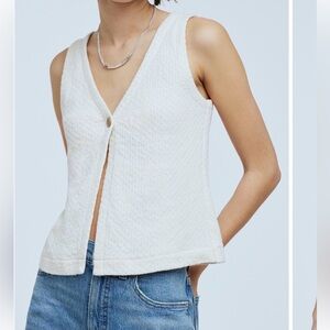 Madewell Pointelle Single Button Vest
